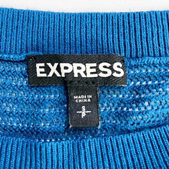 Express Blue Mesh  Top Size Small - Picture 5 of 6